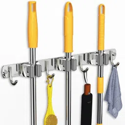 Silver Stainless Steel Broom Holder-10