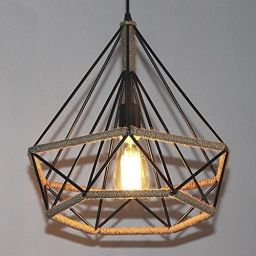 Hanging Diamond Rope Decorative, Urban Retro Style, Black Color Metal Pendants Ceiling Lamp-picture-4