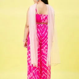 Stylo Bug Girls Pink Dyed Regular Top with Palazzos & With Dupatta image 5