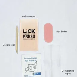 LICK Set Of 30 Glossy Heart Print Press On Artificial Nails - Pink image 3