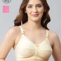 CUKOO Women Pack Of 2 Pink & Cream Non Padded Bra-image-26