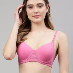 CUKOO Pink Lightly Padded & Non Wired Solid Bra-48