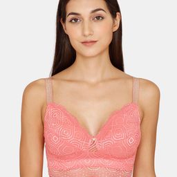 Zivame Pink Non Padded Lace Bra-image-56
