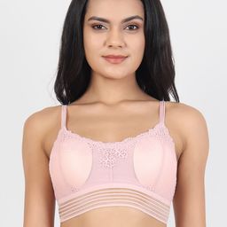 Lebami Pink Floral Cotton Bralette Bra-image-56