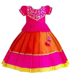 STANWELLS KIDS Girls Embroidered Sequinned Ready to Wear Lehenga &-image-77