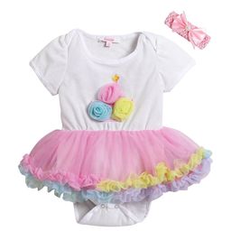 Hopscotch Pink & White Floral Applique Tutu Dress-picture-3