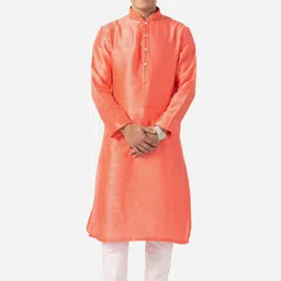 THE KURTA COMPANY Mandarin Collar Regular Kurta-picture-19