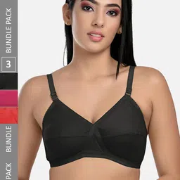 StyFun Pack Of 3 Full Coverage All Day Comfort Dry Fit Cotton Everyday Bra-picture-55