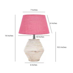 Pinecraft INTERNATIONAL Pink Table Lamp With Shade image 4