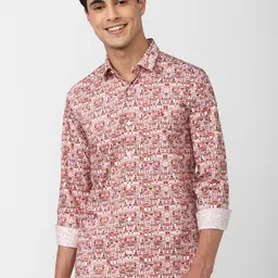 SIMON CARTER LONDON Slim Fit Graphic Printed Pure Cotton Casual Shirt-image-14
