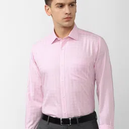 Van Heusen Men Checked Pure Cotton Formal Shirt-image-102
