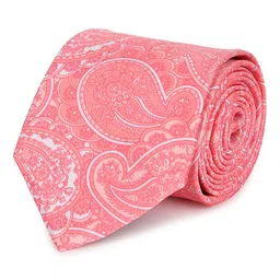 Tossido Men Pink & White Printed Broad Tie-image-94