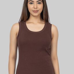 Mlada Women Cotton Rib Round Neck Sleeveless Regular Fit Tank Top-image-32