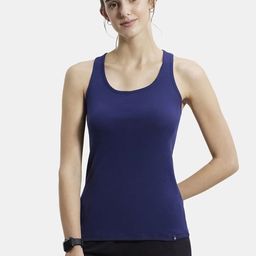 Jockey Women Navy Blue Solid Pure Cotton Tank Top-image-51