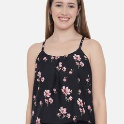 Indietoga Floral Print Crepe Tiered Top-image-71