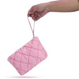 NFI Essentials Multipurpose Quilted Cosmetic Pouch Checkered Puffy Makeup-picture-13