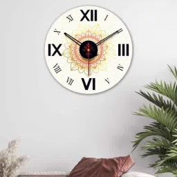 Mandala Pattern Design Wood Wall Clock In White By VibeCrafts-picture-16