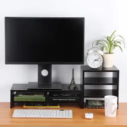 UniAart Monitor Stand Riser Computer Stand Riser with 3 Tier(Brown) Laptop Stand-13