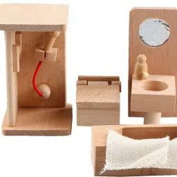 wooden bathroom dollhouse furniture set for girls-image-18