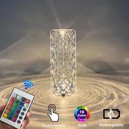 epick Crystal Rose Diamond Lamp, 16 Color RGB Changing Mode LED Light with USB Port Night Lamp image 2
