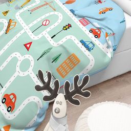 Polka Tots Green Cartoon Characters AC Room 210 GSM Single Bed Comforter-image-81