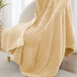 bsb home Beige & Beige Mild Winter 500 GSM Double Bed Blanket-image-55
