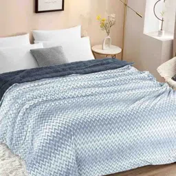 VAS COLLECTIONS Grey & White Heavy Winter 500 GSM Double Bed Blanket-image-78