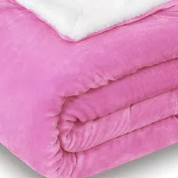 bsb home Sherpa Pink & White Heavy Winter 500 GSM Single Bed Blanket-image-23