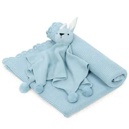 haus & kinder Blue & Black 800 GSM Set Of 2 AC Room Single Bed Blanket-18