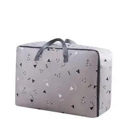 HOUSE OF QUIRK Grey & Black Printed Oversized Handy Storage Quilt Beddings Blanket Bag-18