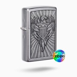 Eagle Shield Emblem Design Windproof Lighter Pocket Lighter-image-2
