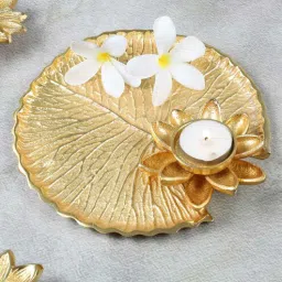 amaya decors Gold Aluminium Pooja Thali-picture-29
