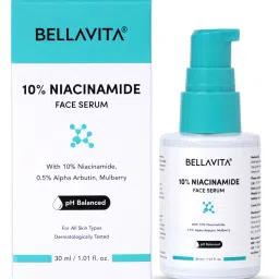 BELLAVITA Niacinamide Face Serum, Hyaluronic Acid | pH Balanced | Non-Irritating | Non-Sticky | Treats Pigmentation & Repairs Skin Barrier | 10% Niacinamide-9