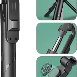 EAYS Latest Collection MIni SIZE XT02 Wireless Integrated Folding Telescopic Tripod Mobile Phone Selfie Stick,Wireless Bluetooth Selfie Stick Tripod Foldable Tripod Monopods Tripod Kit, Tripod Bracket Monopod, Tripod image 4