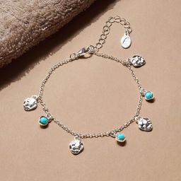 Accessorize Silver-Plated Beaded Drop Anklet-image-60