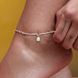 MINUTIAE Gold-Plated Artificial Stones Anklet-image-15