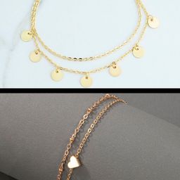 OOMPH Set Of 2 Gold-Toned Layered Anklets-image-122