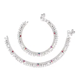 AanyaCentric Women Silver Plated Anklets-image-35