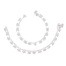 AanyaCentric Women Silver-Plated Beaded Anklet-40