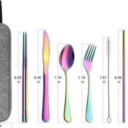Portable Utensils, Cutlery Set, 8-Piece Stainless Steel Cutlery Set-image-48
