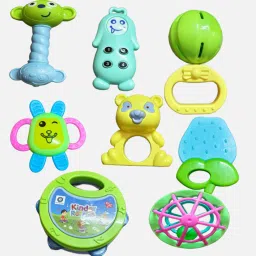Rattle Set with Teathers for New Born Babies Toy BPA Free Non-Toxic Rattle-25