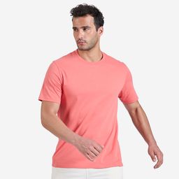 Cotton Crew Neck Men's T-Shirt Essential 500 - Pomelo Pink-image-46