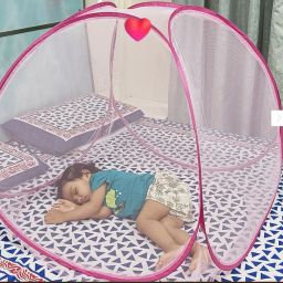 rudraym Polyester Kids Baby Mosquito Net in Pink – Foldable, Washable, and Lightweight | Infant Bed Net Mosquito Net image 3