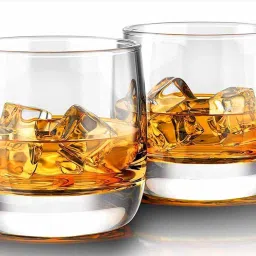 vetreo (Pack of 6) 310 ML Imported Fancy Designer Scotch Glass with Stunning Bottom Design for Multipurpose Use for Whiskey, Scotch, Cold Drink, Welcome Drink and etc., Set of 06 Glass Set Whisky Glass image 2