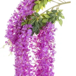 well art gallery Artificial Silk Wisteria Vine For Haldi, Puja, Wedding & Festival, Event Decor Maroon Westeria Artificial Flower image 5