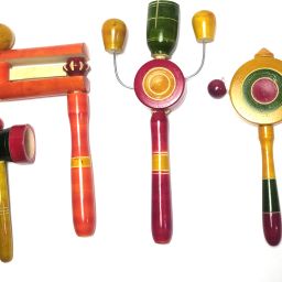Wooden Toys Colorful Rattle Set - Traditional Handmade Channapatna Toys For Kids Rattle-23