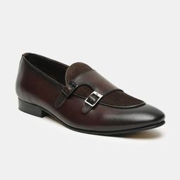 Teakwood Leathers Men Brown Solid Formal Monk Shoes-image-53
