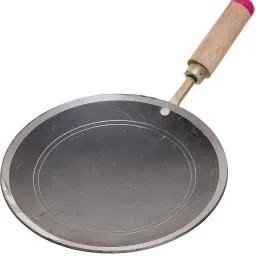 Iron Tawa for Chapati, Tawa with Wooden Handle Handmade Loha Roti/Chapati Tawa 24 cm diameter-image-57