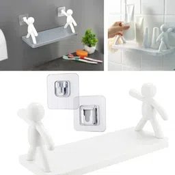 shiva PACK OF 2 Wall Mounted Shelf, Bathroom Shelf Organizer MRS23.103 Plastic Wall Shelf-picture-14