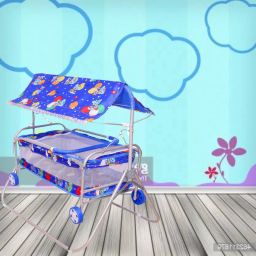 new baby cradle with silver coting and beautiful print Buggy-picture-17